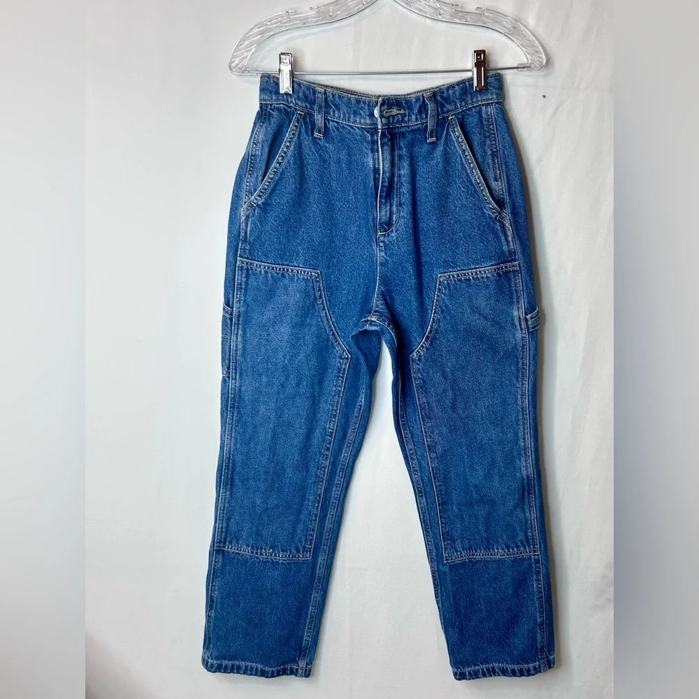 Old Navy Blue Denim Jeans High-Rise Relaxed Girl’s Size 14